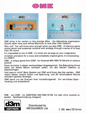One (1986)(US Gold) box cover back